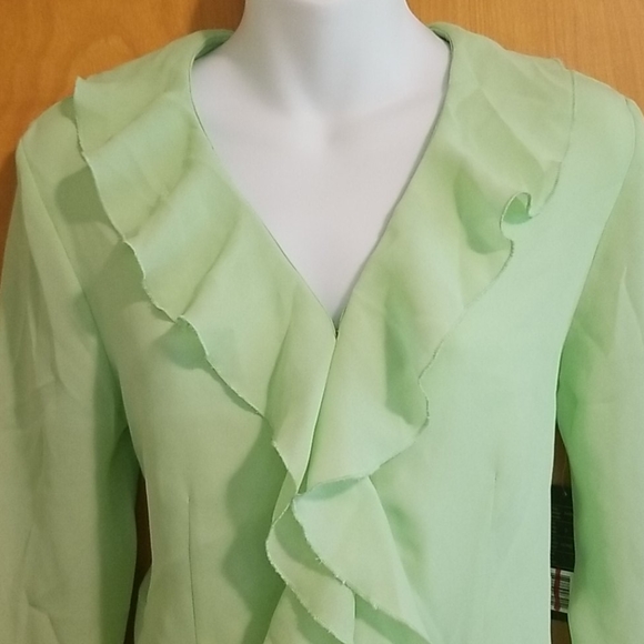 NWT Milano Silky Ruffle Flounce Blouse Small - Picture 2 of 12